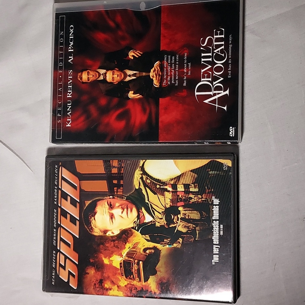 Speed DVD & Devil's Advocate DVDS Two Set Keanu Reeves AL Pacino Sandra Bullock